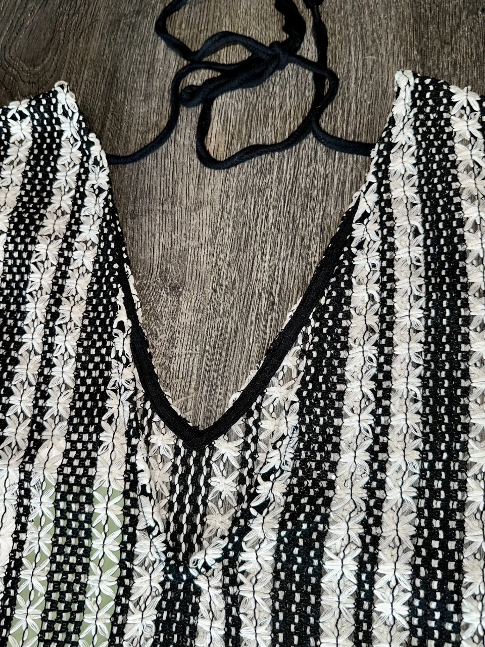 Strandjurk / Tuniek H&M zwart & wit gehaakt – photo 6